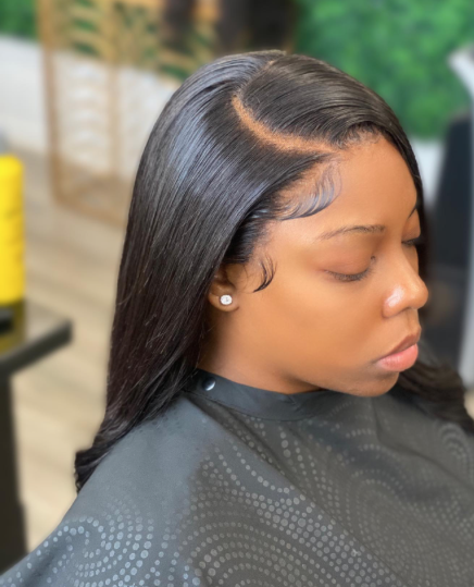 Relaxing salon atmosphere with ambient lighting